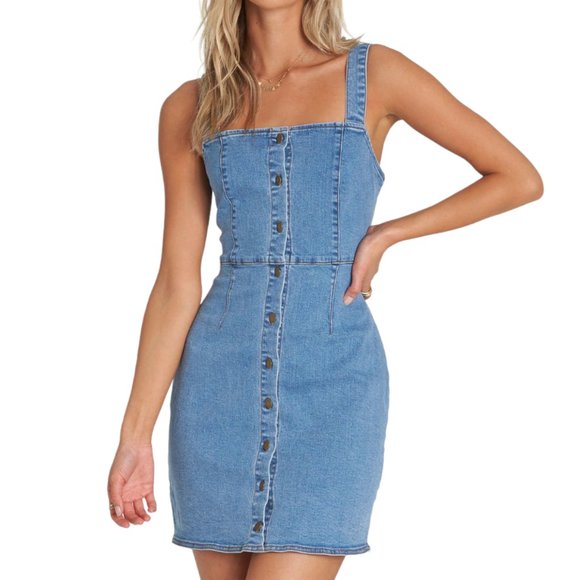 Billabong Dresses & Skirts - Billabong Denim Dress Button Down XS